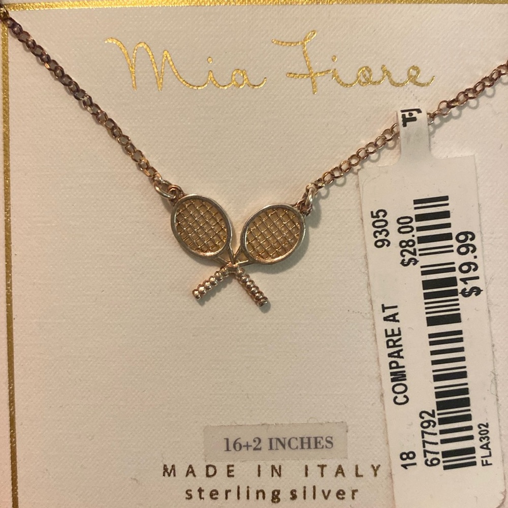NWT tennis necklace coated silver